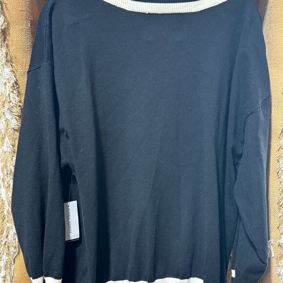 Alexia Admor Frances Preppy Cardigan Sweater Black M NEW - Picture 3 of 6